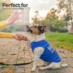 Parisian Pet Dog Shirt – 100% Cotton Shirts for Large Dogs – Blue Sleeveless Pet Clothes – Lightweight and Breathable Dog Apparel – Boy Little Brother Dogs Clothes - Stretchy Pet T Shirts