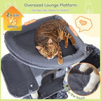 Taoqimiao 72 in Cat Tree, XXL Cat Tower for Indoor Cats Large Adult 25Lbs+ | Extra-Large Platform, 2 Cat Houses, 7 Scratching Post, Extra-Sized Durable Hammock, Cozy Basket, Smoky Gray, F20G