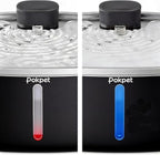 Dog Water Fountain Indoor Homes Stainless Steel 10L/2.64GAL Plug in Plastic Reservoir Stainless Steel Water Bowl Filtered Multi-Pet Quiet Large Black Plug-in &1Filter
