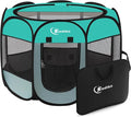 Siedihit Playpen for Small Dog Cat, Dogs Tent Crate Cage Indoor/Outdoor | Portable Pop Up Dog Kennel with Carrying Bag for Rabbits(Green, Small)