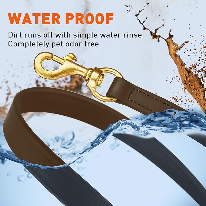 Viper Biothane K9 Working Dog Leash Waterproof Lead for Tracking Training Schutzhund Odor-Proof Long Line with Solid Brass Snap for Puppy Medium and Large Dogs, 10ft Dark Chocolate Brown