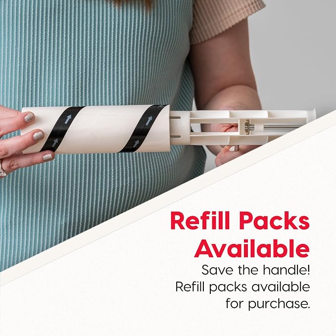 IRIS USA Large Lint Roller with Extension Pole, Storage Box, Refills | Comes With Lint Roller Cover, Extra Refills*6: 90 Sheets/Roll- 540 Sheets Total, Easy Tear Design, Pet Hair Remover