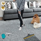 Carpet Rake for Pet Hair Removal, Reusable Carpet Scraper for Rug | Pet Hair Remover with 60” Adjustable Long Handle,Dog Cat Hair Remover Tool for Rugs, Mats, Couch(Grey)