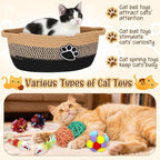 Sosation 70 Pcs Cat Easter Storage Basket Gift Toys Set Colorful Indoor Kitten Toy Assortment Including Mice, Rainbow Balls, Crinkle Balls, Springs Instinct Basket for Cats Interactive Play(Simple)