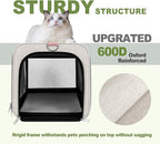 GAPZER Cat Carrier American Airline Approved 18x11x11,Top Opening Pet Cage | Mini Dog Foldable Soft Carrying Bag, Bichon Crate Kennel Breathable Case Hard Bottom, 4-Side-Ventilation See Through Mesh Bag