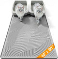 Cat Litter Box Mat - XL Extra Large Size 40 x 30 in, Water Proof, Kitty Litter Trapping Mat, Easy to Clean, Scatter Control, Odorless, Pet Supplies for Indoor Cats, Light Gray