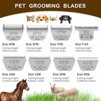 5FW Dog Grooming Wide Blades,Compatible with Andis,Oster A5,Wahl KM10 | Cut Length 1/4"(6.3mm)