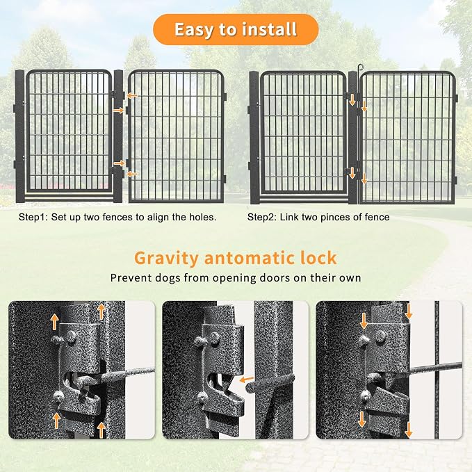 Low Threshold Dog Playpens Fence Indoor, 40 inch 28 Panels Heavy Duty Metal Outdoor Pet Playpen for Large/Medium/Small Dogs, Tall Dog Play Exercise Pens Outside