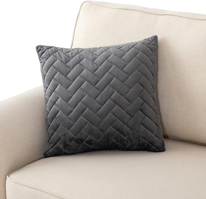 Eismodra Throw Pillows,Couch Cover,Sofa Cover,Sectional Couch Covers for 3 Cushion Couch,Sofa Slipcovers for Dogs Cats Pet Loveseat Recliner Leather L Shaped,Dark Gray 18 x 18 Inches (Only 1 Piece)