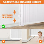 Pawtners Retractable Baby Gates Extra Wide, 41" Tall x 120" Wide, White | Dog Gate Indoor for Stairs, Pet Gate with Support Rods for Doorways Hallways Indoor & Outdoor