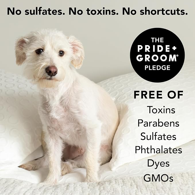 Pride and Groom The Non Shedder | Dog Grooming Shampoo For Doodles and Dogs that Do Not Shed | Tearless All Natural Body Wash with Essential Oils & Coat-Specific Ingredients that Enhance Shine – 128oz