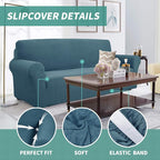 YEMYHOM Couch Cover Latest Jacquard Design High Stretch Sofa Chair Covers for Living Room, Pet Dog Cat Proof Armchair Slipcover Non Slip Magic Elastic Furniture Protector,Small (Chair, Teal)