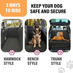 Active Pets Dog Car Seat Cover for Back Seat, Waterproof Pet Protection Hammock, SUV Truck Car Backseat Protector with Safety Features, Black