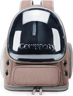 Cawypety Cat Backpack Carrier, Breathable Cat Carrier Large Space Bubble Pet Backpack for Kitty Small Dog up to 15lbs, Transparent & Foldable Pet Carrier for Travel Hiking | Breathable Mesh Cat Backpack Transparent Foldable Pet Clear Carrier Portable f...