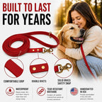Gummy K9 Dog Leash, Biothane, Dog Training Leash, Made in The USA, 6 Feet, Various Sizes & Colors (5/8, Red)