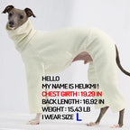 D Doggy Star Italian Greyhound Clothes Sweater Fleece Basic Onesie Whippet for Dog Turtleneck Outfits Coat (M,FLCE Ivory)