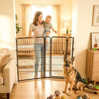 FXW Dog Gate, Extra Wide Adjustable for Openings Up to 55", 45" H | Flexible Space Control, Easy Walk-Through Access, 1 Panel + 1 Gate, For Large Dogs, Garage Use