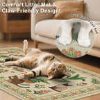Unicorn Catcher 24"x15" Cat Litter Mat Non-Slip Washable Litter Box Mat | High-Density PVC Litter Catcher Mat Efficiently Traps Scattered Litter From Paws To Keep Floors Clean