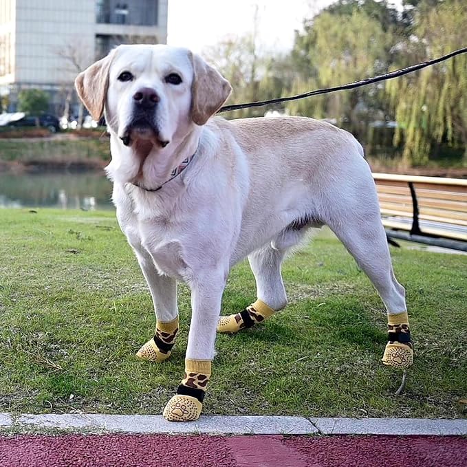 KOOLTAIL Dog Socks for Hot/Cold Pavement to Prevent Licking Paws,Dog Boots&Paw Protector for Hardwood Floors Anti Slip,Traction Control No Twist Grip Booties for Small Medium Large Senior Dogs SM
