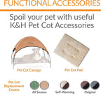K&H Outdoor Elevated Dog Bed, Bolster Pet Cot, Medium 32x25in, Charcoal | Pet Cot for Medium & Large Pets, Washable Mesh Center Hammock with Removable Washable Bolsters, Indoor / Outdoor Dog Bed
