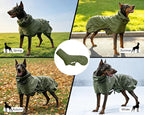 Skmeditec Dog Raincoat with Hood, Waterproof Puppy Rain Coat, Windproof Breathable Jacket with Mesh Lining, Outdoor Hiking Shell Coat for Small Medium Large Sized Dogs (Green, L)