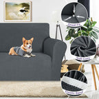 ZNSAYOTX Super Stretch Loveseat Covers (57"-70"), New Striped Love Seat Slipcover, Dogs Pet Friendly Anti-Slip Couch Protector Spandex Durable 2 Seater Fabric Sofa Cover (Dark Grey, Loveseat)