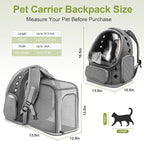 Cawypety Expandable Cat Backpack,Cat Bubble Backpack Carrier for Carrying Cats, Pets and Small Dogs,Airline-Approved,Designed for Travel, Hiking, Walking,Car （Grey