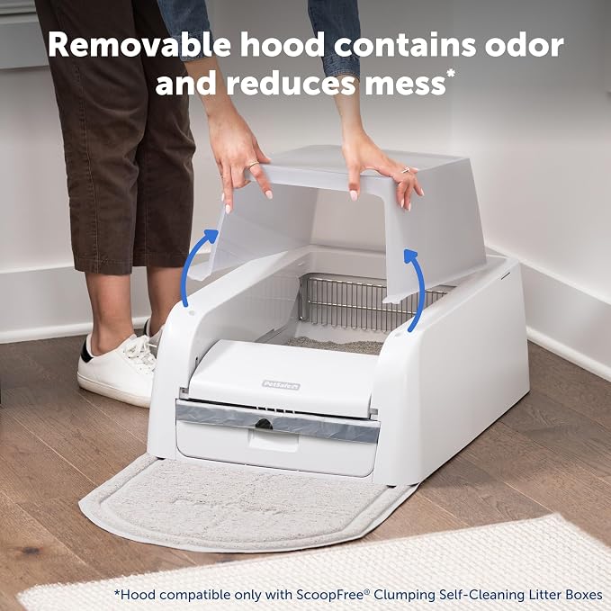 PetSafe ScoopFree Clumping Self-Cleaning Litter Box Hood and Accessory | Includes Front-Entry Privacy Hood, Anti-Tracking Litter Mat, and 25 Waste Bin Liners for Less Tracking and Mess