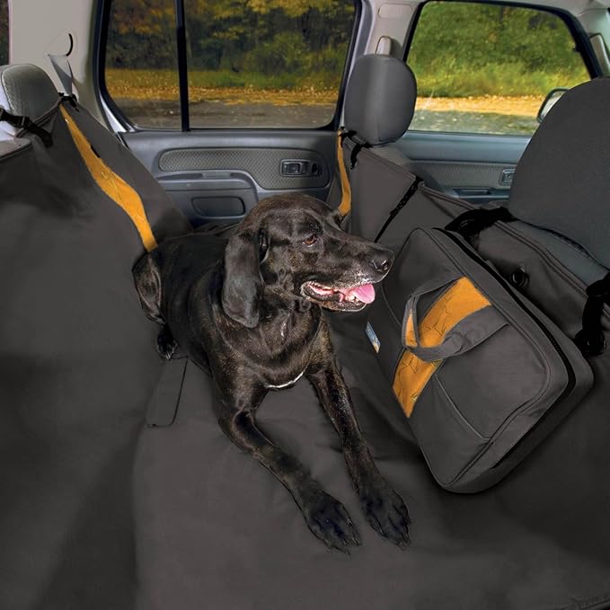 Kurgo Rover Hammock Seat Cover, Black, 55" Wide | Protects Seats from Muddy Paws & Pet Hair, Water & Stain Resistant, Secure Fit, Passenger-Friendly Opening, For Cars & SUVs