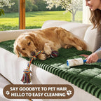FUANGUI Waterproof Couch Cover Sofa Cover for Dogs and Pets Sofa Protector | Non-Slip Washable Fuzzy Soft Cat Bed Sofa Slipcover for 2-3 Cushion Couch Sofa Pet Friendly, Dark Green, 27.6" x 70.9", 1 pcs