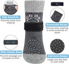SCENEREAL Dog Socks to Prevent Licking Paws for Hot/Cold Pavement Anti Slip, Dog Shoes for Hardwood Floors, Dog Boots & Paw Protectors with Grippers for Small Medium Large Senior Dogs, Grey L