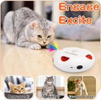 Cat Toys, Rechargeable Interactive Cat Toy, Smart Sensor Pop-Up Feather Toy with 7 Holes, USB Powered Automatic Kitten Toy for Indoor Cats, White | Smart Sensor Pop-Up Feather Toy with 7 Holes USB Powered Automatic Kitten Toy for Indoor Cats