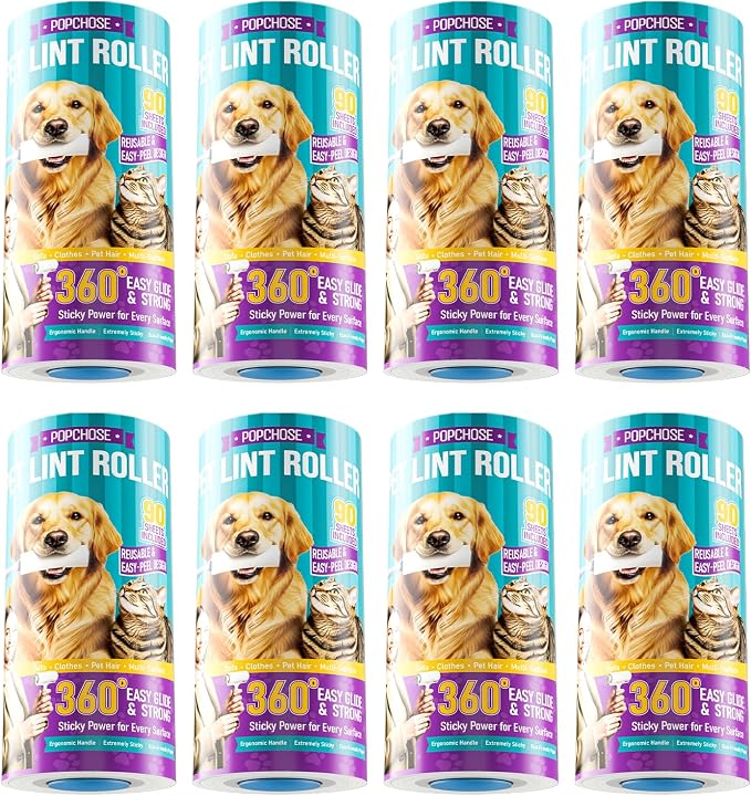 POPCHOSE Lint Roller for Pet Hair Extra Sticky, 720 Sheets | Dog and Cat Hair Remover for Clothes, Furniture, Couch, Lint Roller for Carpet