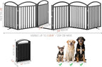 Foldable Pet Fence 144" Wide, 32" Tall,No-Assembly Dog Gate with Door,Black | 6 Panels Metal Folding Freestanding Dog Gate Walk Through,Extra Accordion Puppy Folding Playpen for Doorways, Stairs,House