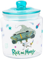 Silver Buffalo Rick and Morty Falling Ship, Glass Jar with Lid | Out of, Cookie Snack Candy, Small Size