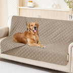 Smiry Waterproof Reversible Pet Couch Covers for Dogs | Pet Friendly, Soft Fabric, Washable Sofa Furniture Protector for Dogs Cat Kids, Checkered (68"x82", Taupe/Taupe)