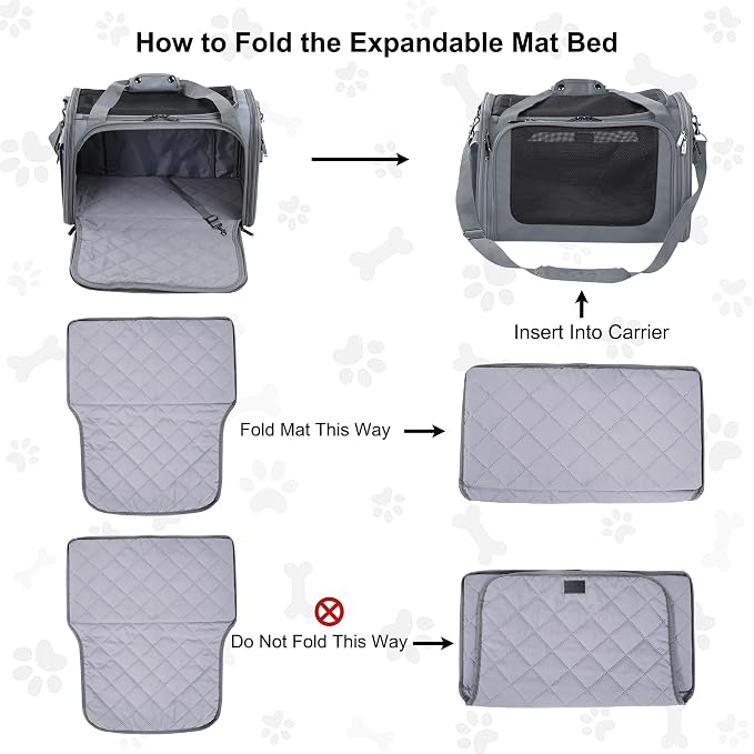 EliteField Deluxe Soft Pet Carrier for Cats and Dogs (3-Year Warranty) | Airline Approved, Waterproof Fabric, Scratch-Resistant Mesh, Expandable Mat, Built-In Leash, Suitcase Sleeve, Seat Belt Loops