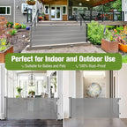 65" Wide Retractable Gate Stair Gates for Kids or Pets, Indoor/Outdoor/Gray | Retractable Dog Gate for Doorways/Stairs, Easy One-Hand Operation Safety Lock, Scratch-Resistant Mesh Baby Gate, Easy Install