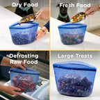 Stasher Reusable Silicone Dog Food Container and Travel Treat Bag, 4-Cup | Food Safe Silicone, Airtight Seal, Leak-Free, Freezer, Dishwasher, Dog Travel Accessories, Food Travel Container, Dog Treats