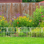 Thrivinest 10 Pack Animal Barrier Fence, No Dig Fence Decorative Fences, 17in(H) x10ft(L) Rustproof Metal Small Garden Fence Border for Dogs Rabbits, Bottom Blocker for Outdoor Yard Patio, White