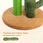 PAWZ Road Cactus Cat Scratching Post 27”Cat Scratcher with Toy Ball | Cactus Cat tree with 3 Sisal & Carpet Thick Scratching Posts, Double Layer Base, Interactive Ball for Adult and Indoor Cats