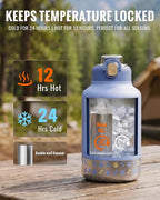GiNT 37oz Insulated Stainless Steel Dog & Human Water Bottle, All-in-1 Travel Dispenser with Detachable Bowls & Carrying Case, Leak-Proof Pet Canteen for Walking, Hiking, Camping, Car (Blue)