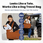 Rubyloo Puffer Dog Travel Bag for Dog Moms, Diaper Bag with Travel Bowls | 2 BPA-Free Collapsible Bowls, 2 Pet Food Containers, 9 Pockets, Everyday Puffer Bag Works With or Without Your Dog, Rust