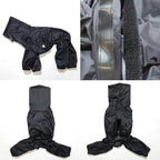 D Doggy Star Italian Greyhound Raincoat Waterproof Jacket Windbreaker Clothes Whippet for Dog (M,Raincoat Black)