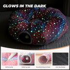 Under Christmas Tree Large Cat Tunnels Bed Tube for Indoor Cats Glows in The Dark Cat Tunnel with Cushion and Plush Ball Toy Longer Playground Toys for Dog Puppy Kitten Rabbit Pet Rainbow