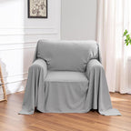 Small Couch Cover Oversized Armchair Sofa Covers Washable for Dogs Single Recliner Sofa Slipcover, Cat Scratch Proof Soft Sofa Throw Protector for Pets, 71" x 91", Light Grey