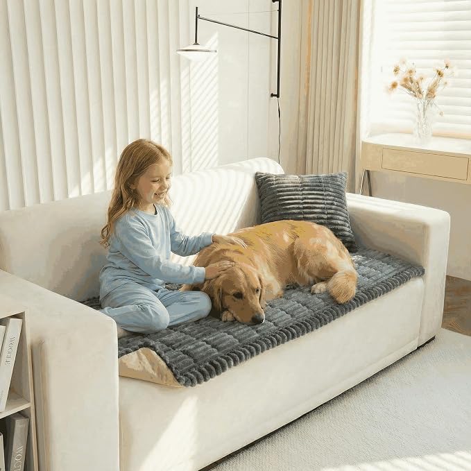 Non-Slip Sectional Couch Covers, Washable Pet Friendly Furniture Protector for Dogs Cats, Soft Thick Slipcover for L-Shaped Sofa (Sold by Piece, Not Set) (Dark Grey, 27.6"x70.5")