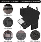 Femuar Dog Car Seat Cover with Storage Pockets Mesh Visual Window, Waterproof Nonslip , Heavy Duty Scratchproof Pet Dog Back Seat Cover Hammock for Cars Trucks and SUVs