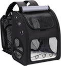 Expandable Cat Backpack Carrier for Small Cats & Pets Up to 18 lbs | Large Space Cat Backpack with Ventilated Breathable, Airline Approved Portable Travel Pet Backpack for Hiking/Camping/ Vet
