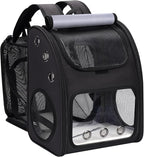 Expandable Cat Backpack Carrier, Large Space, Airline Approved, XL | Pet Carrier Backpack Up to 25 lbs, Portable Cat Travel Backpack, Ideal for Traveling/Hiking /Camping/Vet, Black